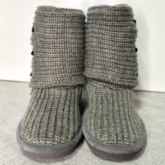 BearPaw Gray Sweater Boot Fall Winter Boots 6 - Picture 3 of 12